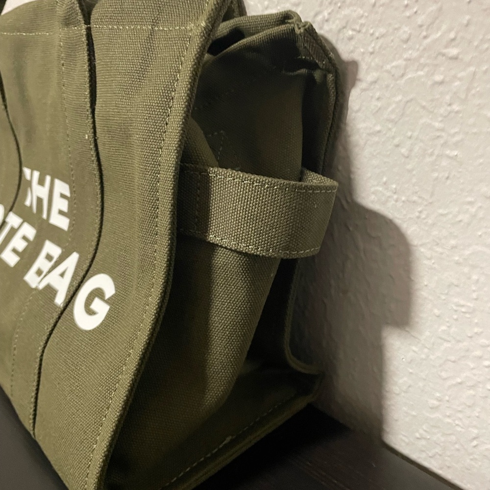 Olive Green Canvas Duffel Tote Bag with Removable Strap - Picture 4 of 4
